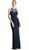 Sleeveless Illusion Beaded Sheath Evening Gown