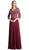 Cinderella Divine - Beaded Lace V-neck Chiffon A-line Evening Dress