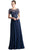 Cinderella Divine - Jewel Beaded Short Sleeve Long Gown