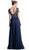 Jewel Beaded Short Sleeve Long Gown