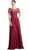 Cinderella Divine - Jewel Beaded Short Sleeve Long Gown
