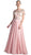 Cinderella Divine - Jewel Beaded Short Sleeve Long Gown