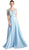 Cinderella Divine - Jewel Beaded Short Sleeve Long Gown