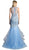 Cinderella Divine - CD195 Beaded Sheer Tiered Mermaid Evening Dress