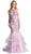 Cinderella Divine - CD195 Beaded Sheer Tiered Mermaid Evening Dress