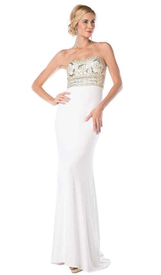 Cinderella Divine - Fitted Embellished Strapless Evening Dress