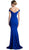 Cinderella Divine - CD711 Sleek Off-Shoulder Jersey Sheath Prom Dress