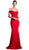 Cinderella Divine - CD711 Sleek Off-Shoulder Jersey Sheath Prom Dress