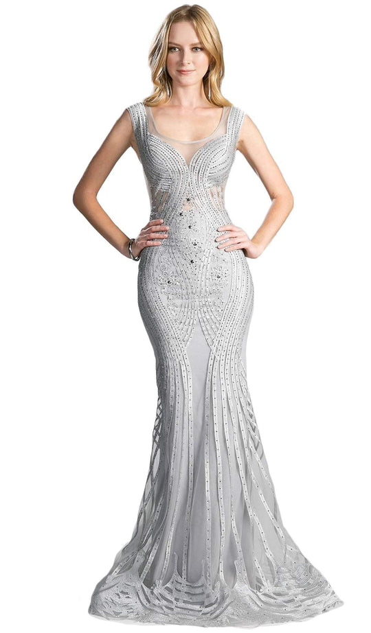 Cinderella Divine - CE0010 Bead Embellished Fitted Mermaid Evening Dress