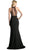Cinderella Divine - Sheer Fitted Halter Evening Dress