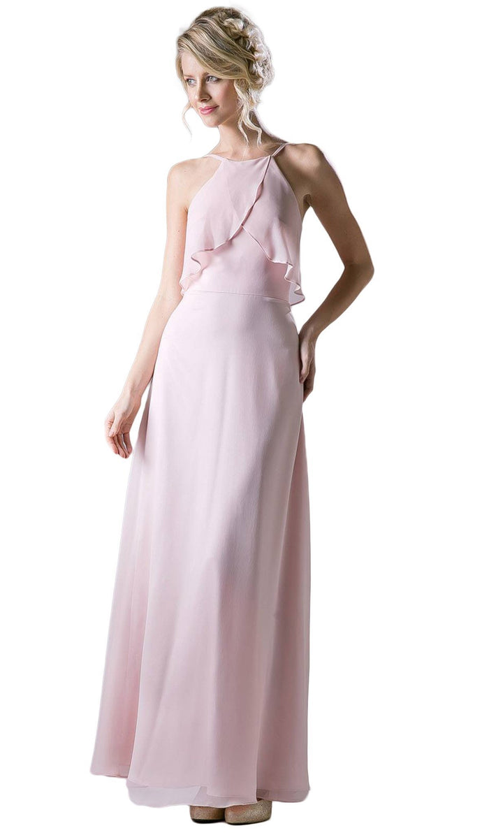 Sleeveless Halter Neck Sheath Dress