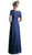 Cinderella Divine - Short Sleeve Lace Bodice Mock Two-Piece Dress in Blue