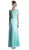 Cinderella Divine - Short Sleeve Lace Bodice Mock Two-Piece Dress in Green
