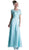 Cinderella Divine - Short Sleeve Lace Bodice Mock Two-Piece Dress in Green