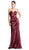 Strapless Ruched V-neck Sheath Dress