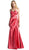 Cinderella Divine - Strapless Ruched V-neck Sheath Dress
