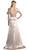 Cinderella Divine - CF297 Pleated Vneck Satin A-line Evening Dress With Slit