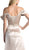 Cinderella Divine - CF297 Pleated Vneck Satin A-line Evening Dress With Slit