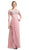 Cinderella Divine - Lace Illusion Bateau Pleated Sheath Dress