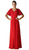 Rosette Accented Ruched V-neck A-line Dress
