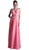 Cinderella Divine - Embellished Ruched V-neck A-line Dress in Pink