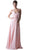 Cinderella Divine - Embellished Ruched V-neck A-line Dress in Pink