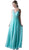 Cinderella Divine - Embellished Ruched V-neck A-line Dress in Blue