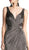 Cinderella Divine - Ruched V-neck Shimmer Fabric Sheath Dress