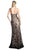 Cinderella Divine - Sequined Deep V-neck Sheath Prom Dress With Slit