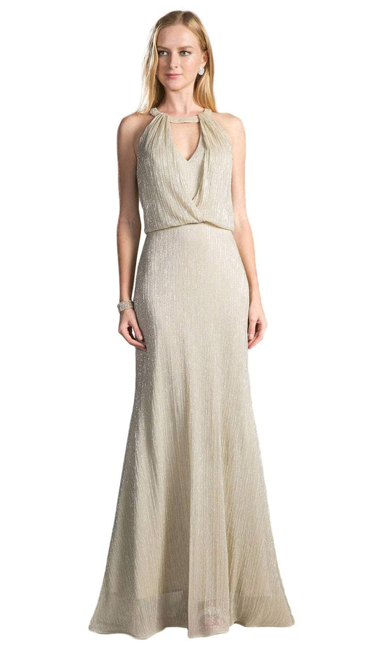 Sleeveless Halter Neck Blouson Sheath Dress