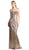 Cinderella Divine - Strapless Sequin-Ornate Ruched Sheath Dress CH561 - Neutral and Gold