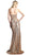 Strapless Sequined Pleated Sheath Dress