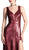 Fitted V Neck Evening Dress with Slit
