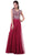 Cap Sleeve Embellished Illusion Lace Gown