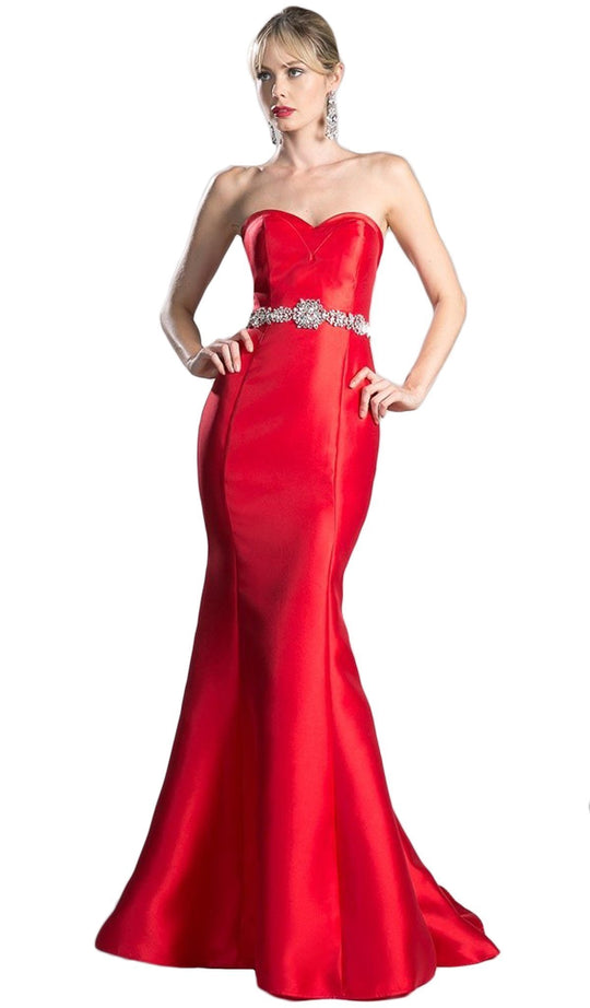 Strapless Fitted Embellished Mermaid Evening Dress