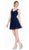 Cinderella Divine - Embellished Illusion V-neck Pleated Cocktail Dress