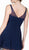 Embellished Illusion V-neck Pleated Cocktail Dress