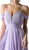 Shirred Plunging Sweetheart Chiffon Gown