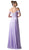 Cinderella Divine - Shirred Plunging Sweetheart Chiffon Gown