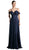 Cinderella Divine - Shirred Plunging Sweetheart Chiffon Gown