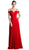 Shirred Plunging Sweetheart Chiffon Gown