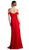 Cinderella Divine - Shirred Plunging Sweetheart Chiffon Gown