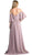 Cinderella Divine - CJ267 Cold Shoulders Flutter Sleeve Evening Dress