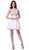 Cinderella Divine - CJ90S Sheer Illusion Neckline Beaded Chiffon Cocktail Dress In White