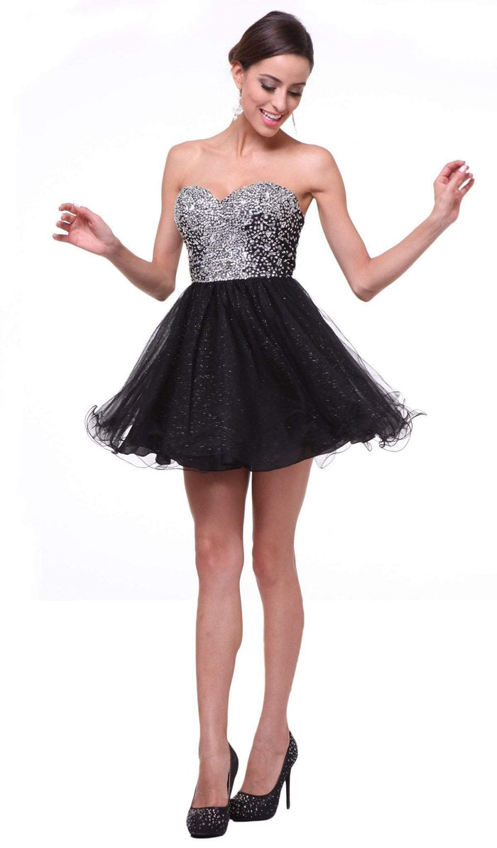 Strapless Bejeweled Sweetheart A-line Dress