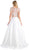 Cinderella Divine - Lace Cap Sleeve Two-Piece Satin A-line Evening Gown in White