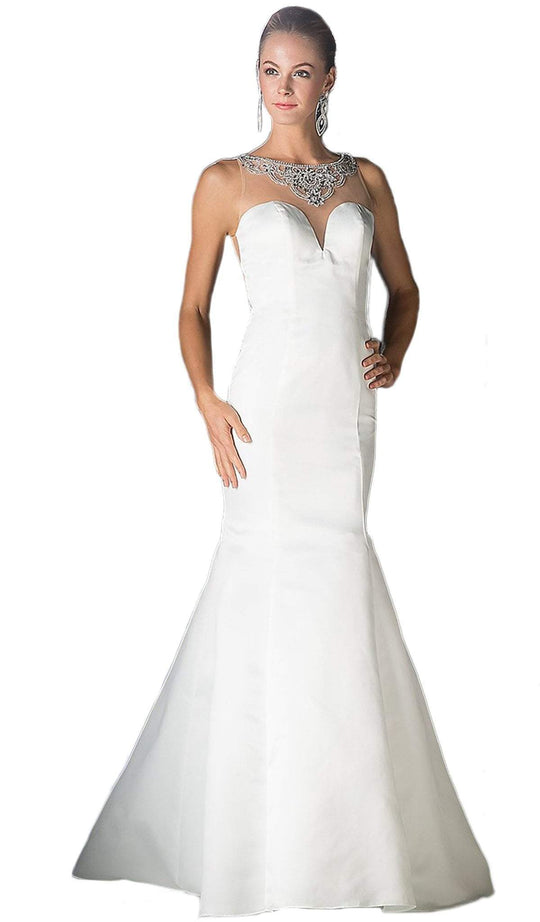 Cinderella Divine - Sheer Embellished Mermaid Evening Gown