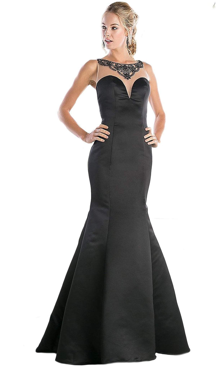 Sheer Embellished Mermaid Evening Gown