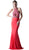 Embellished High Halter Evening Dress