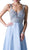 Cinderella Divine - Strappy Beaded Plunging Chiffon Evening Dress